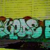 A sample glitch camera image taken of graffiti lettering